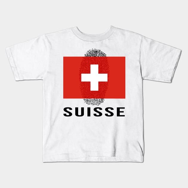 Switzerland Flag Soccer DNA Kids T-Shirt by Rocky Ro Designs